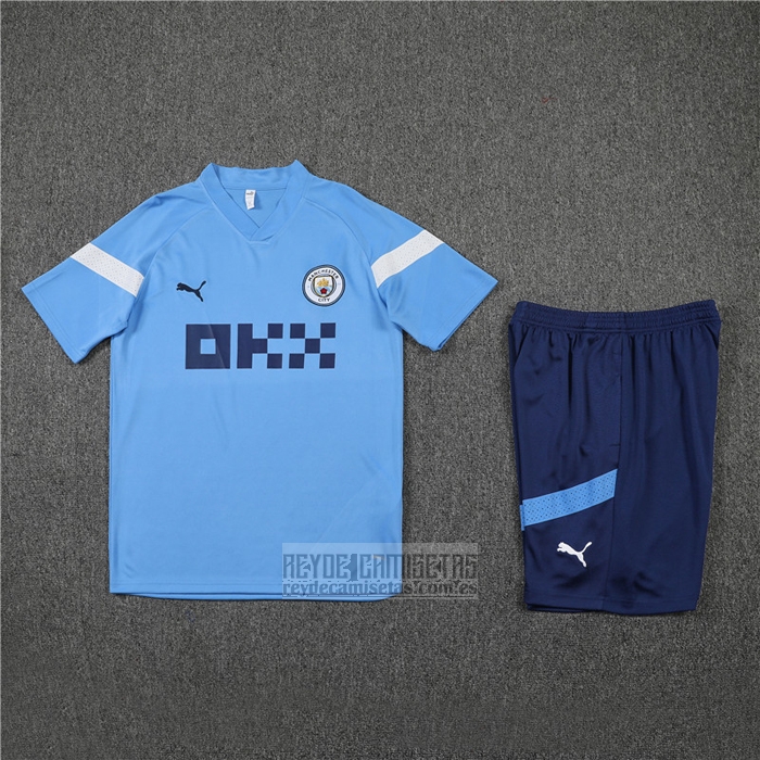 Chandal del Manchester City Manga Corta 2022-2023 Azul - Pantalon Corto